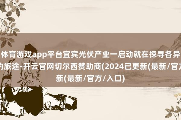 体育游戏app平台宜宾光伏产业一启动就在探寻各异化发展的旅途-开云官网切尔西赞助商(2024已更新(最新/官方/入口)