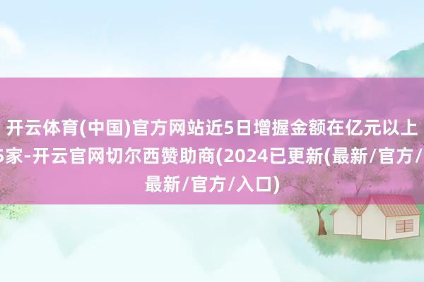 开云体育(中国)官方网站近5日增握金额在亿元以上的有5家-开云官网切尔西赞助商(2024已更新(最新/官方/入口)
